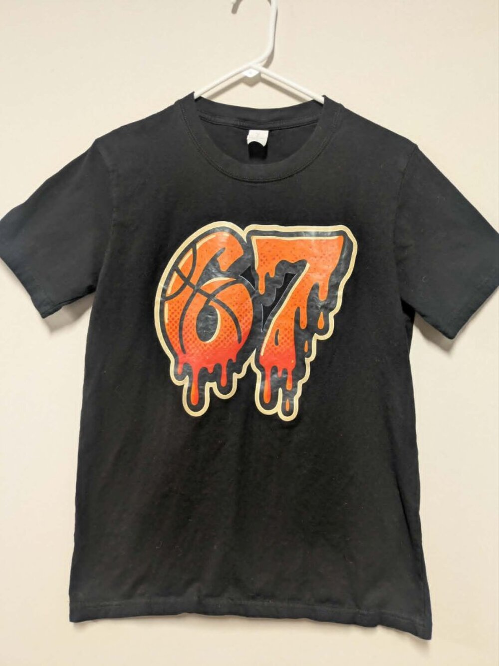 Gania Black Streetwear Basketball 67 Graphic Tee Shirt Size Smal